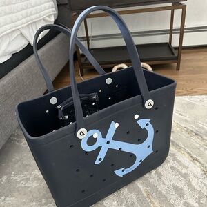 Navy blue and anchor large bogg bag